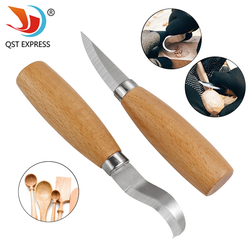 Woodworking Company - Stainless Iron Carving Knife Beech Wood