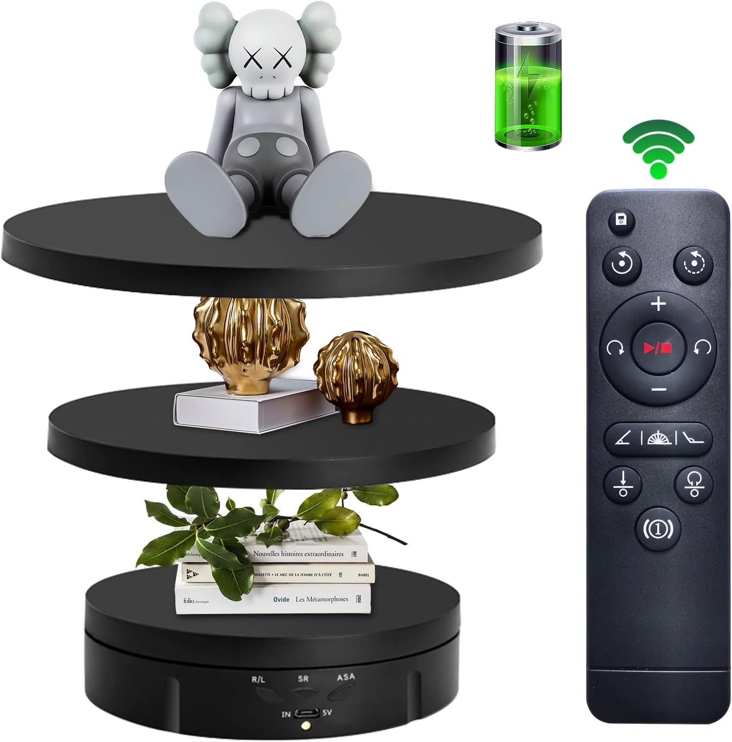 Turning Gouge Set - 3in1Motorized Rotating Display Stand with5.74/7.08/8.66inch Replacement