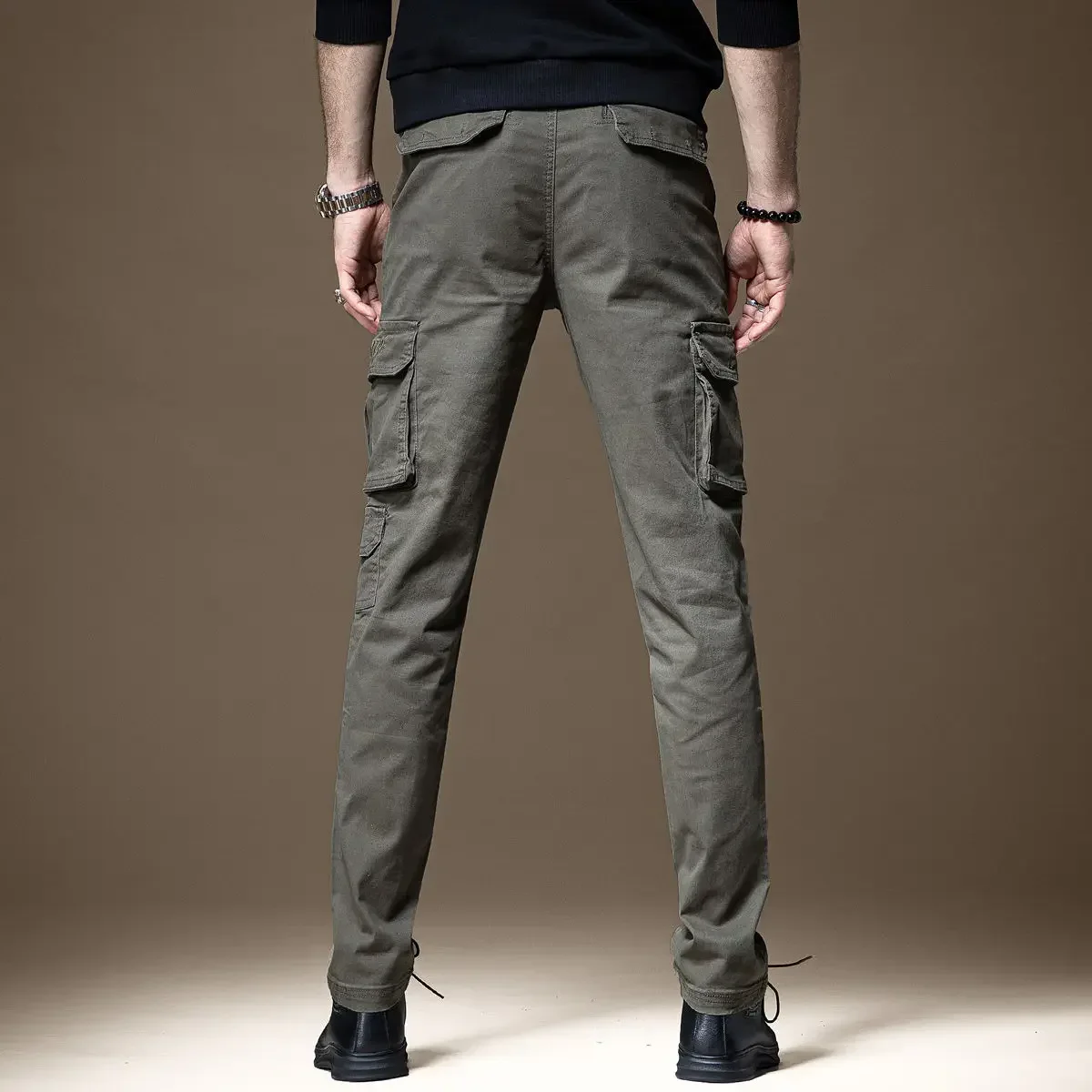 Trousers Man Black Slim Cargo  - Woodworking Brand ulasan dan harga