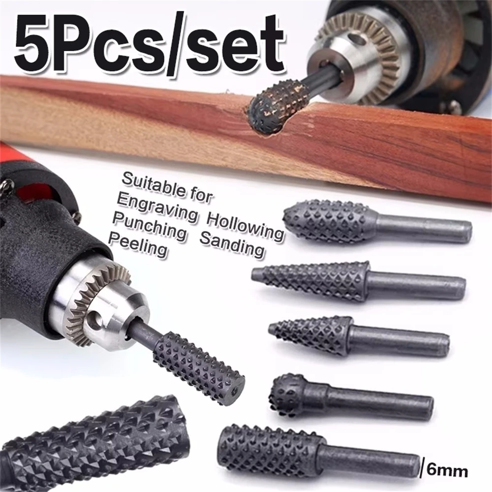 5PCS Rotary Craft Files Rotary - Woodworking Rasps And Files ulasan dan harga