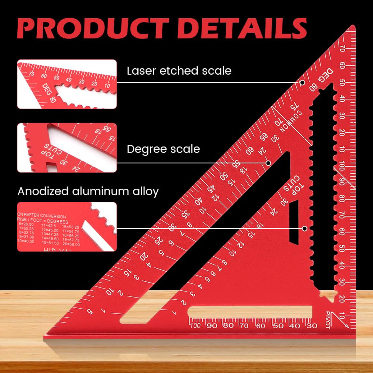 Aluminum Alloy Speed Square Hi - Woodworking Company ulasan dan harga