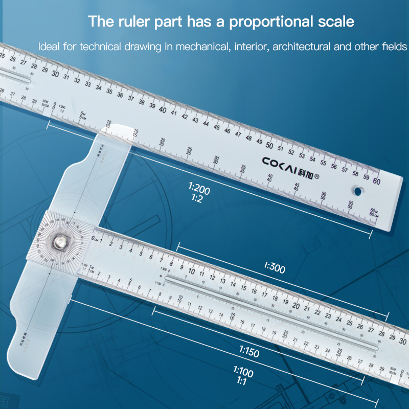 Dual-Sided T Square Ruler Clea - Woodworking Company ulasan dan harga