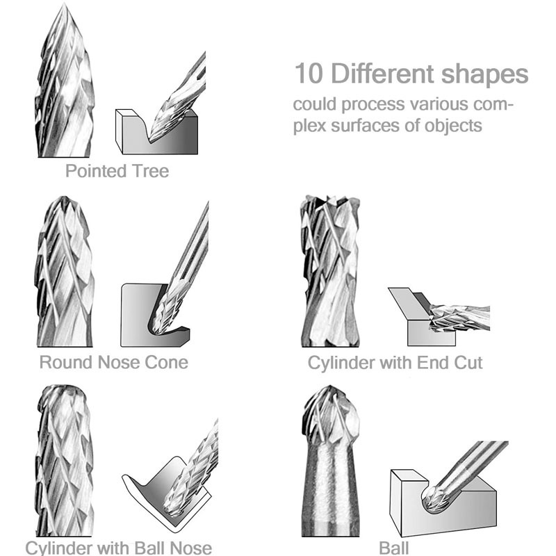 3mm Shank Tungsten Carbide Bur - Woodworking Rasps And Files ulasan dan harga