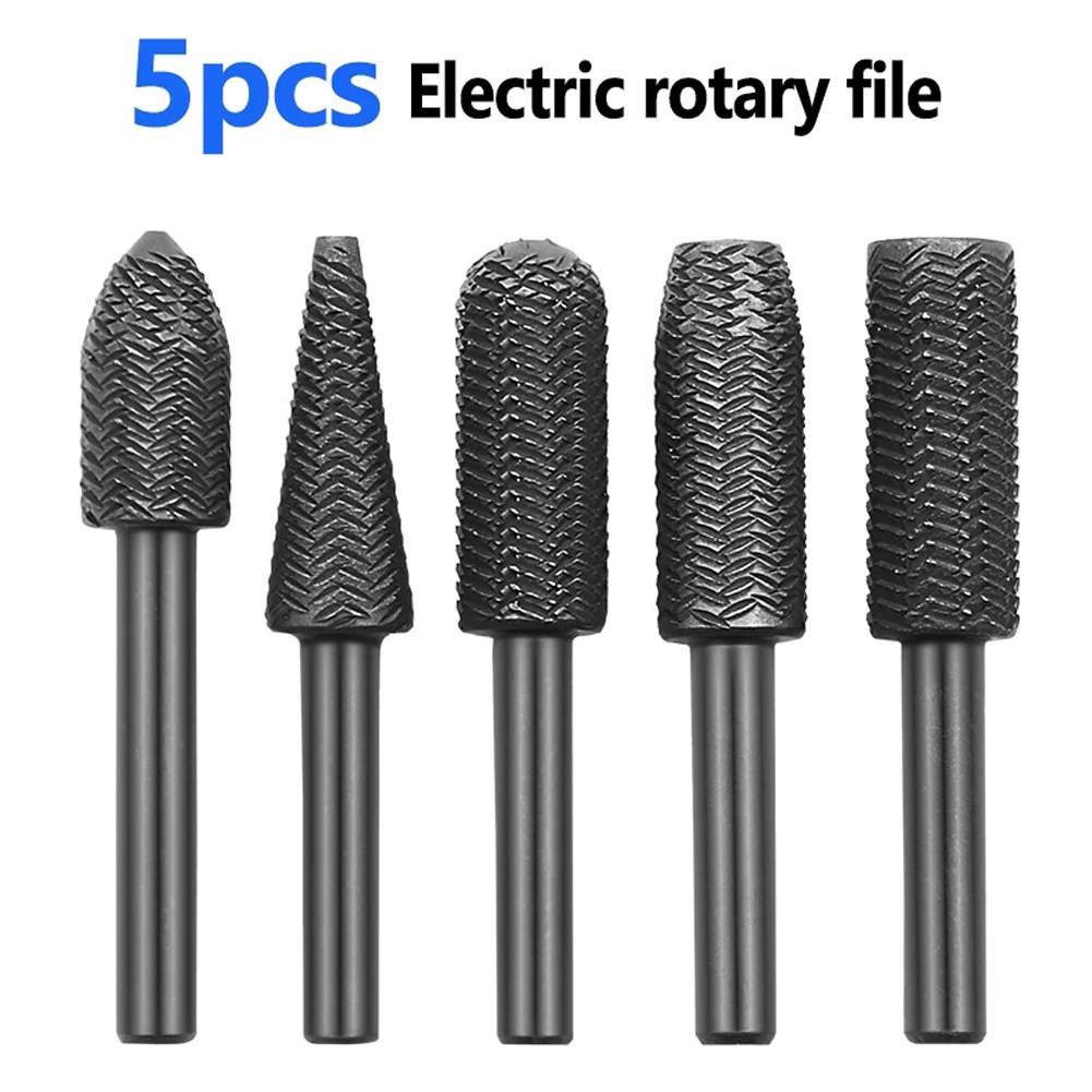 5Pcs Double Cut Rotary Rasp Fi - Woodworking Rasps And Files ulasan dan harga